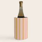Splendid Stripes - Retro Modern Stripe Pattern in Gold, Pink, and Mushroom Wine Chiller Gallery Image 1