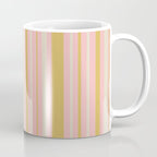 Splendid Stripes - Retro Modern Stripe Pattern in Gold, Pink, and Mushroom Coffee Mug Gallery Image 1