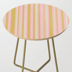 Splendid Stripes - Retro Modern Stripe Pattern in Gold, Pink, and Mushroom Side Table Gallery Image 2