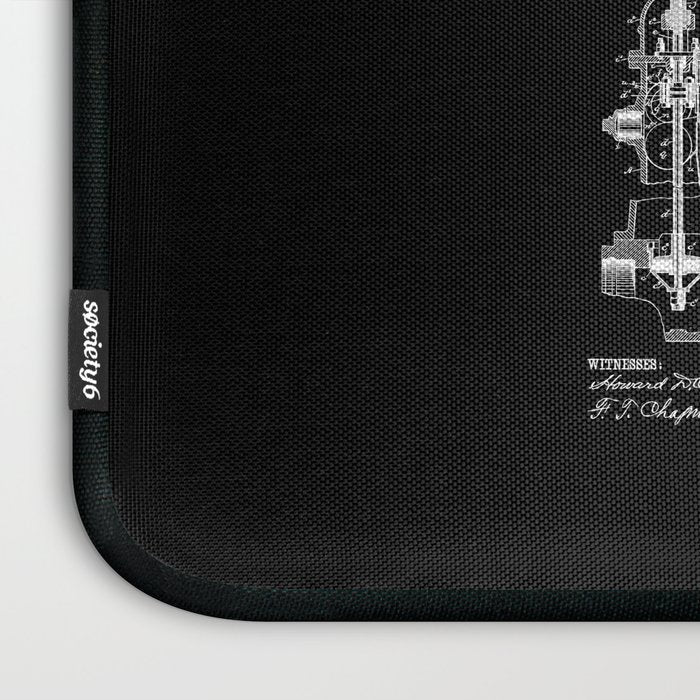 Firefighter Fire Department Fireman Vintage Patent Print Laptop Sleeve Gallery Image 3