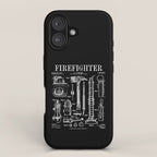 Firefighter Fire Department Fireman Vintage Patent Print iPhone Case Gallery Image 1
