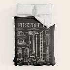 Firefighter Fire Department Fireman Vintage Patent Print Duvet Cover Gallery Image 6
