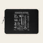 Firefighter Fire Department Fireman Vintage Patent Print Laptop Sleeve Gallery Image 1