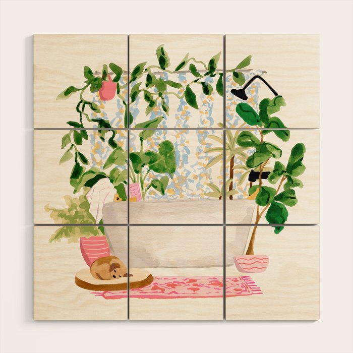 Plant Bath Wood Wall Art Gallery Image 1
