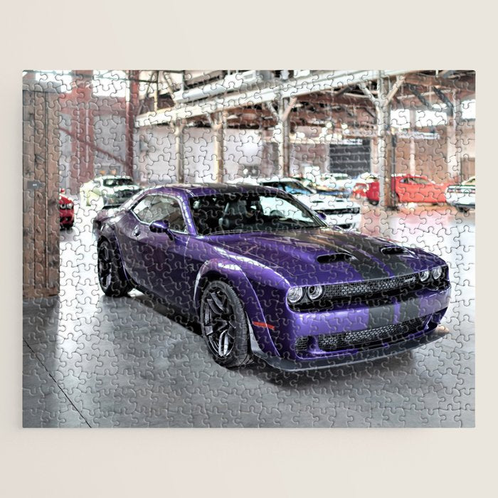 Purple Challenger Hellcat Demon color photograph / photography / poster Jigsaw Puzzle Gallery Image 1