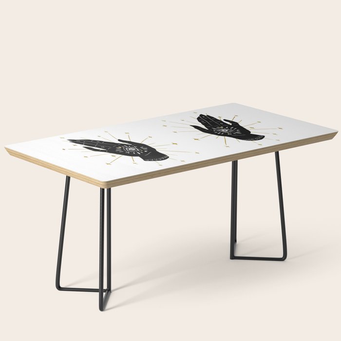 Mystic Hand with Eye - Black and Gold Ink Coffee Table Gallery Image 1