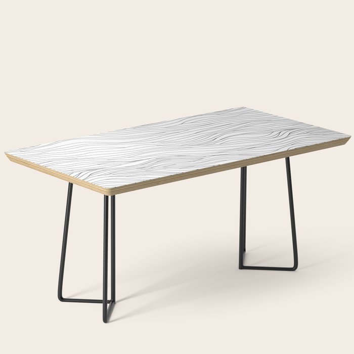 Abstract black and white wave line art pattern Coffee Table Gallery Image 1