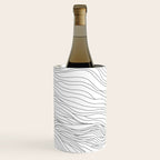 Abstract black and white wave line art pattern Wine Chiller Gallery Image 2