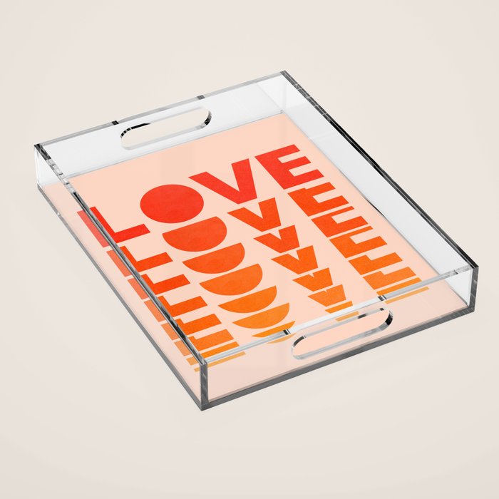Abstraction_LOVE_SUNSET_Minimalism_001 Acrylic Tray Gallery Image 1