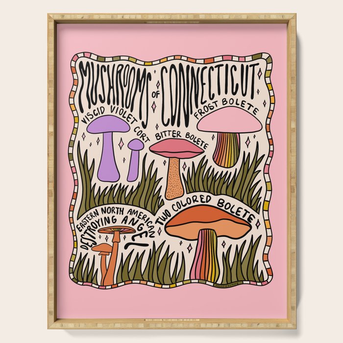 Mushrooms of Connecticut Serving Tray Gallery Image 1