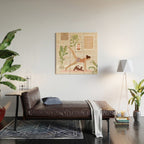 Yoga Girl Power with cat & plants Wood Wall Art Gallery Image 2
