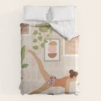Yoga Girl Power with cat & plants Duvet Cover Gallery Image 6