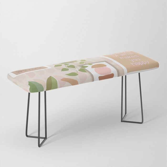 Yoga Girl Power with cat & plants Bench Gallery Image 1
