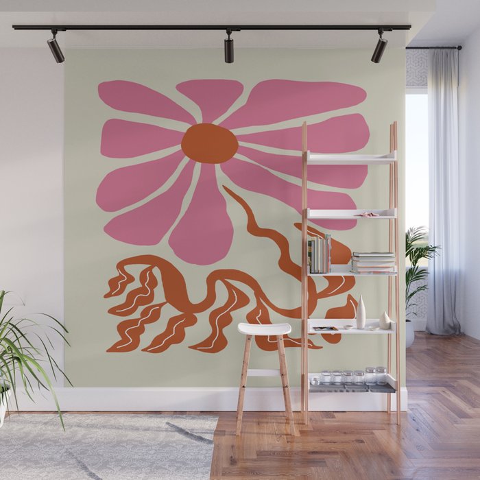 Pink daisy  Wall Mural Gallery Image 1