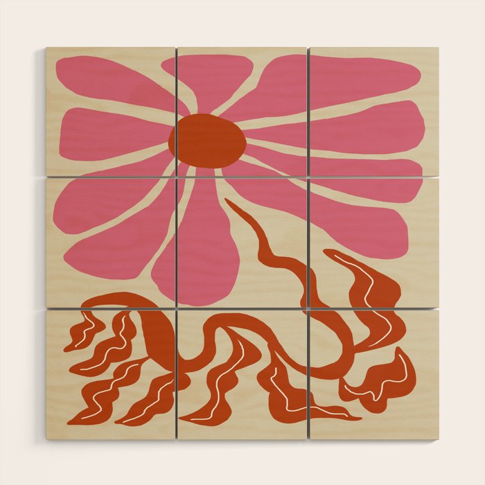Pink daisy  Wood Wall Art Gallery Image 1