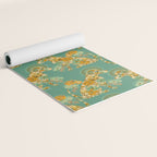 Porcelain Floral Dog - Mint & Ochre Yoga Mat Gallery Image 2