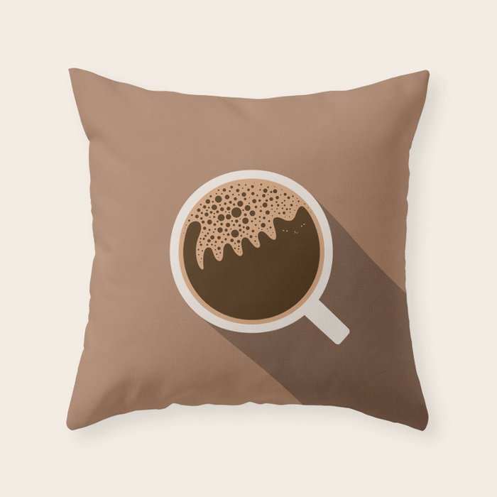 Coffee Cat 6 Throw Pillow Gallery Image 1
