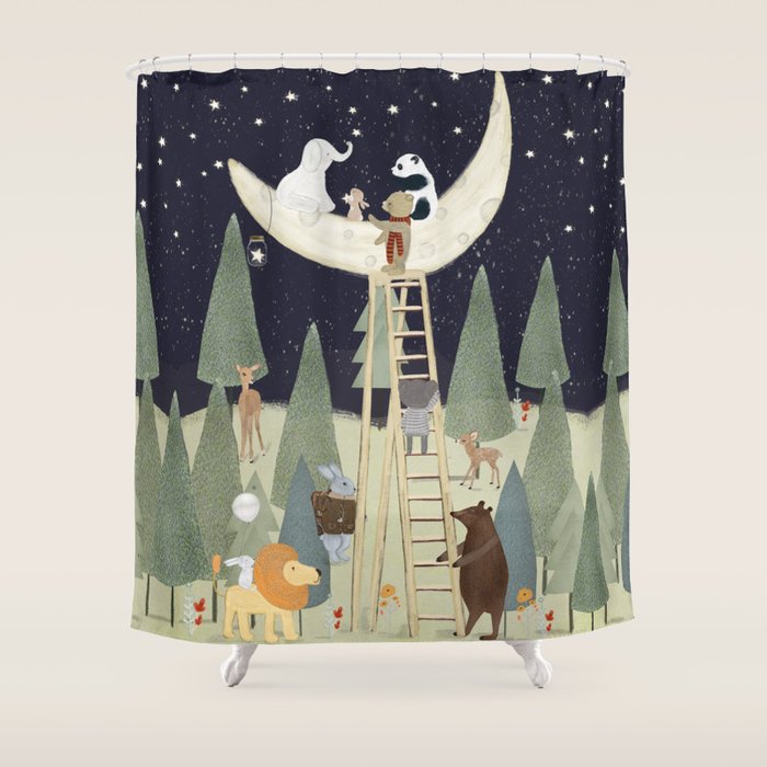 the moon forest Shower Curtain Gallery Image 1