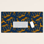 Tigers (Navy Blue and Marigold) Desk Mat Gallery Image 1