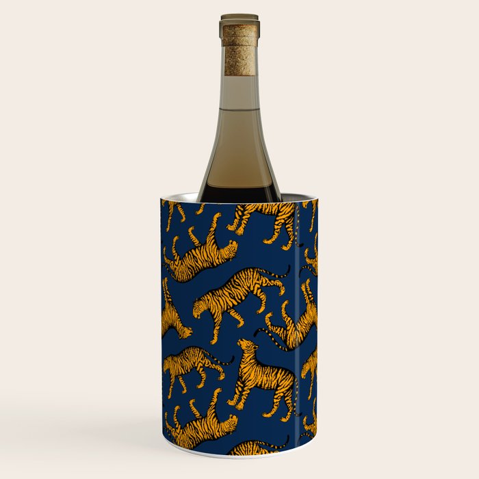 Tigers (Navy Blue and Marigold) Wine Chiller Gallery Image 2