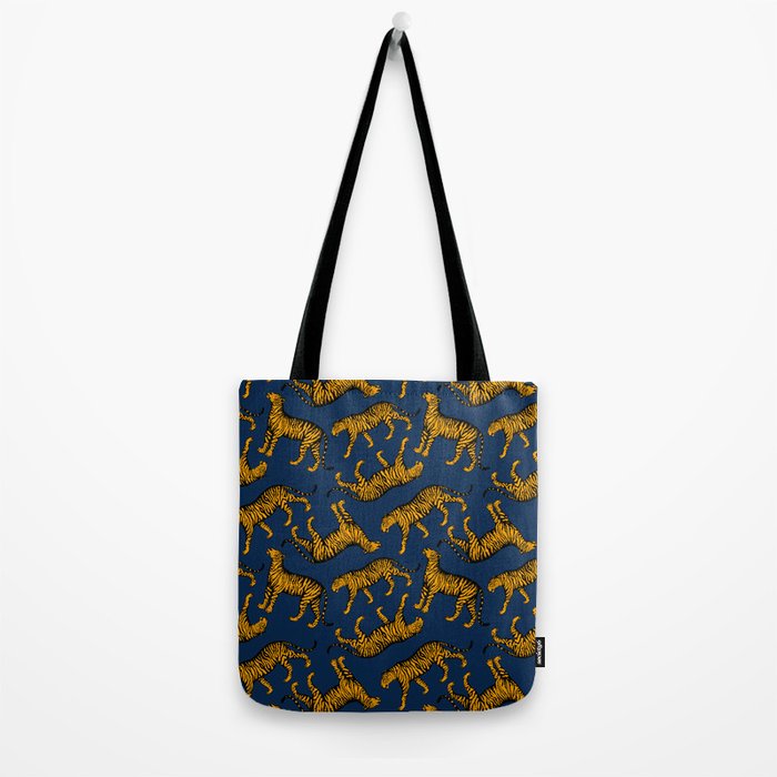 Tigers (Navy Blue and Marigold) Tote Bag Gallery Image 2