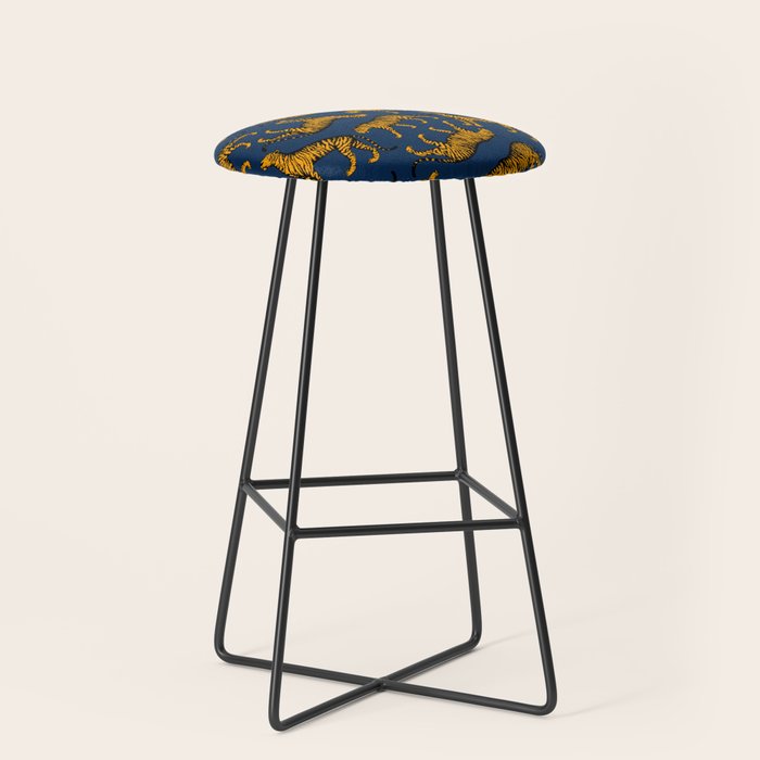 Tigers (Navy Blue and Marigold) Stool Gallery Image 1