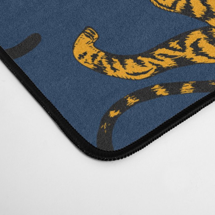 Tigers (Navy Blue and Marigold) Desk Mat Gallery Image 4