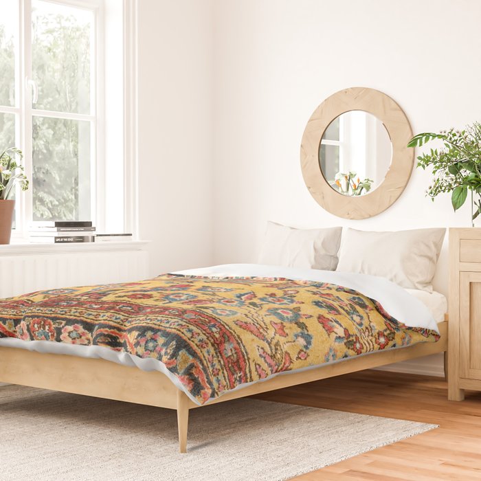Kashan  Antique  Persian Rug Print Duvet Cover Gallery Image 2