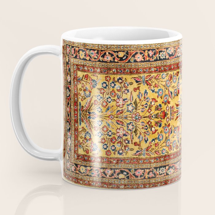 Kashan  Antique  Persian Rug Print Coffee Mug Gallery Image 3