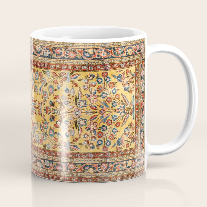 Kashan  Antique  Persian Rug Print Coffee Mug Gallery Image 1