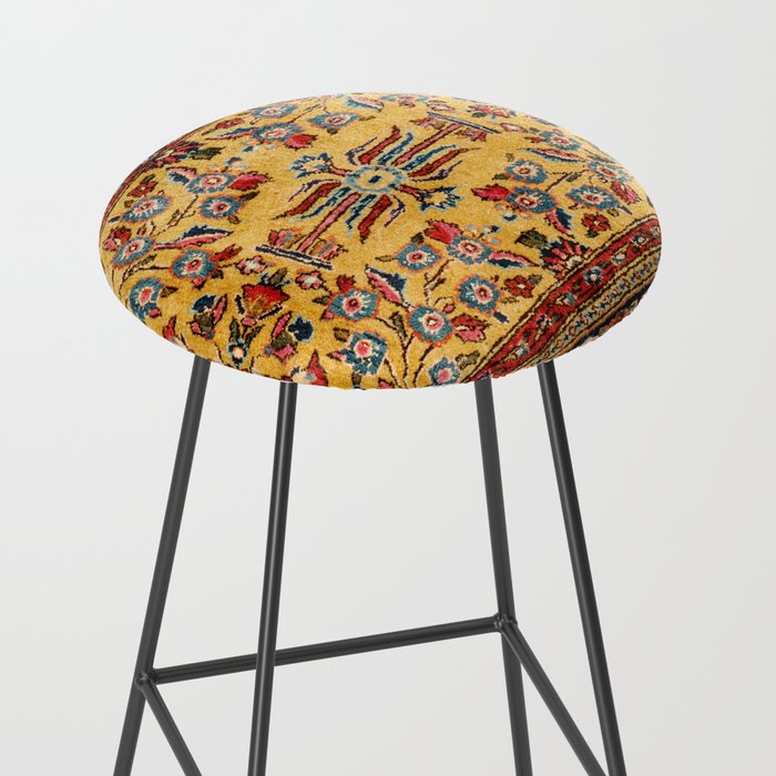 Kashan  Antique  Persian Rug Print Stool Gallery Image 2