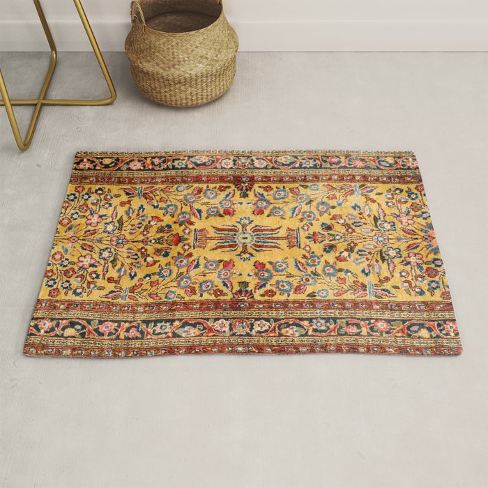 Kashan  Antique  Persian Rug Print Rug Gallery Image 1