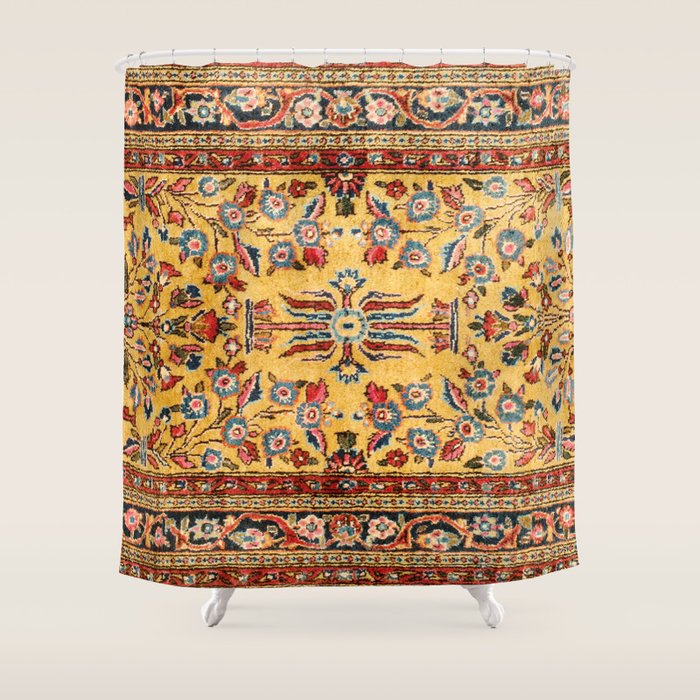 Kashan  Antique  Persian Rug Print Shower Curtain Gallery Image 1