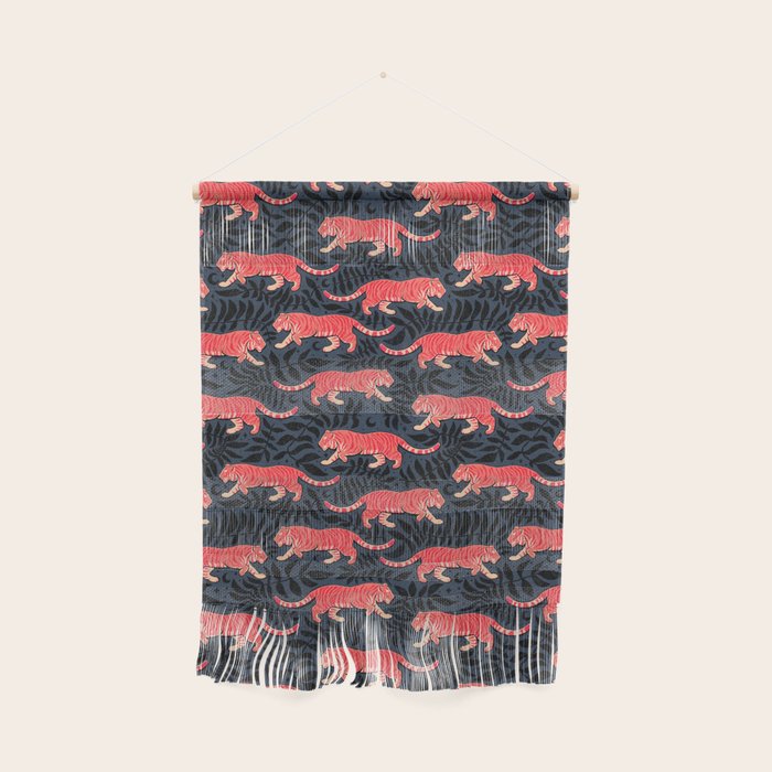 Tigers - coral and midnight  Wall Hanging Gallery Image 1