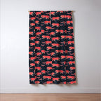 Tigers - coral and midnight  Window Curtain Gallery Image 3