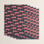 Tigers - coral and midnight  Wrapping Paper Gallery Image 3