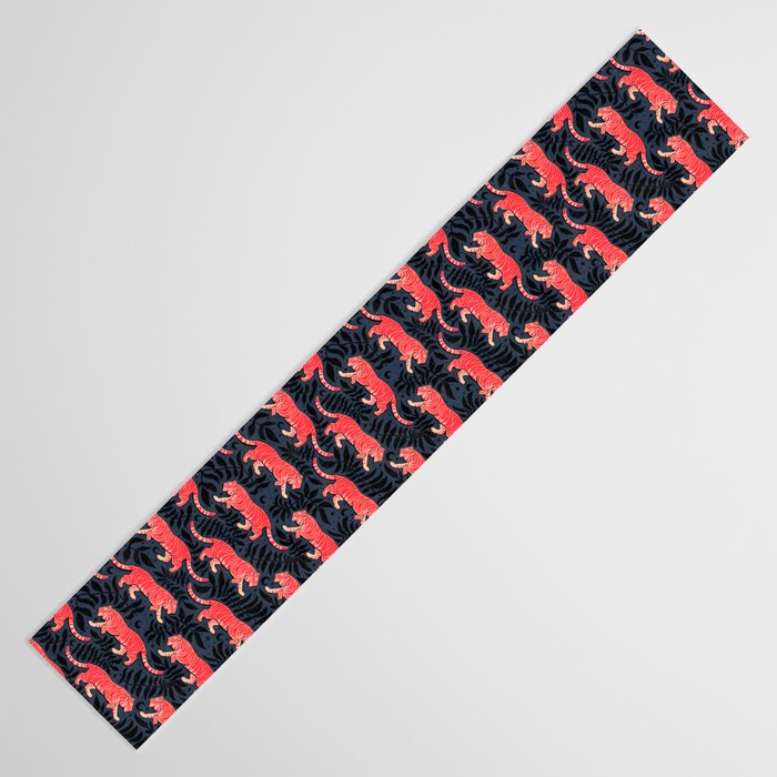 Tigers - coral and midnight  Table Runner Gallery Image 3