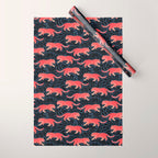 Tigers - coral and midnight  Wrapping Paper Gallery Image 1