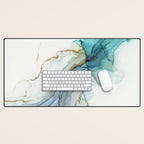 Abstract Jellyfish Alcohol Ink Painting Desk Mat Gallery Image 1
