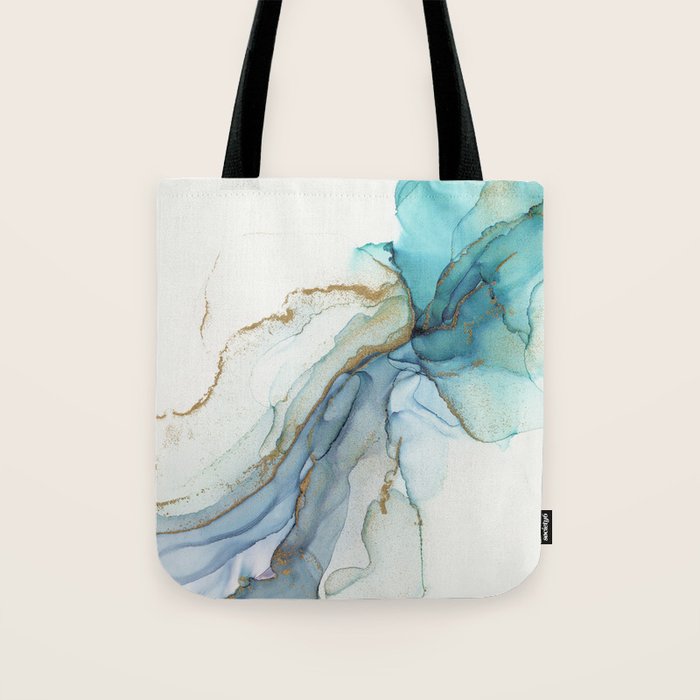 Abstract Jellyfish Alcohol Ink Painting Tote Bag Gallery Image 1