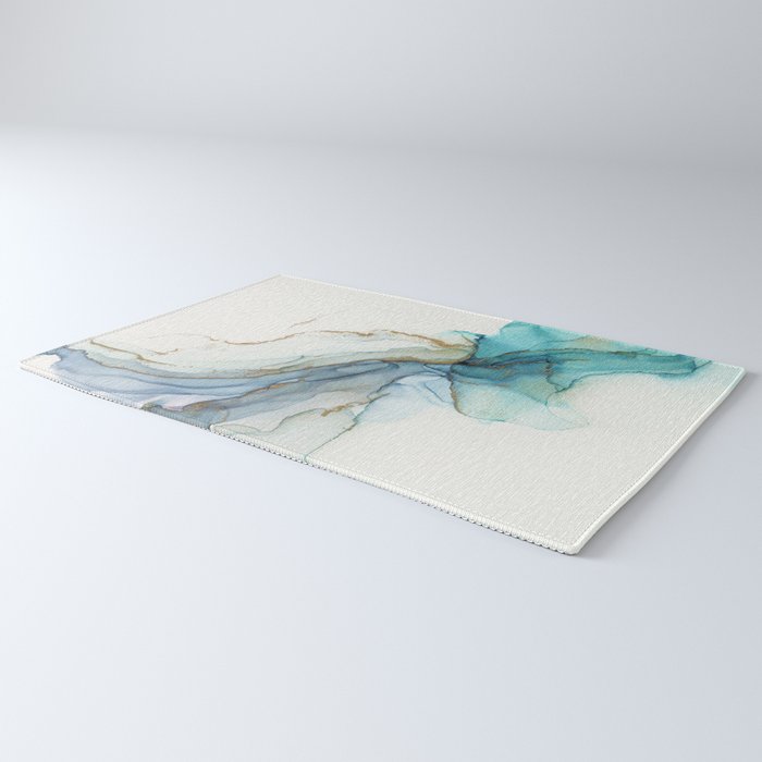Abstract Jellyfish Alcohol Ink Painting Rug Gallery Image 3