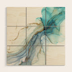 Abstract Jellyfish Alcohol Ink Painting Wood Wall Art Gallery Image 1
