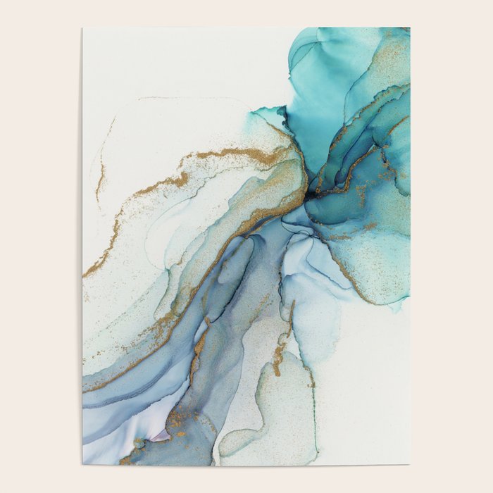 Abstract Jellyfish Alcohol Ink Painting Poster Gallery Image 4