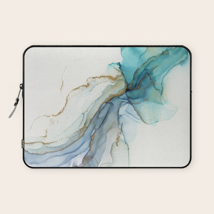 Abstract Jellyfish Alcohol Ink Painting Laptop Sleeve Gallery Image 1