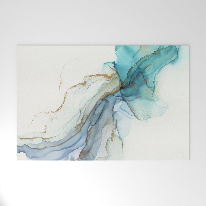 Abstract Jellyfish Alcohol Ink Painting Welcome Mat Gallery Image 1