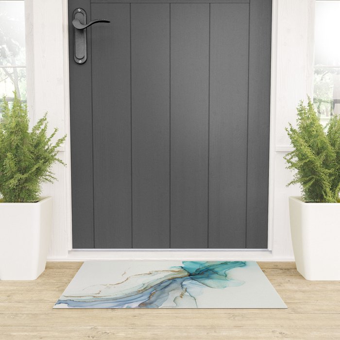 Abstract Jellyfish Alcohol Ink Painting Welcome Mat Gallery Image 3