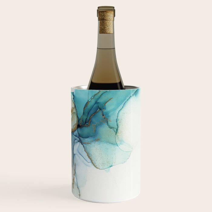 Abstract Jellyfish Alcohol Ink Painting Wine Chiller Gallery Image 3