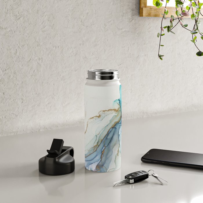 Abstract Jellyfish Alcohol Ink Painting Water Bottle Gallery Image 4