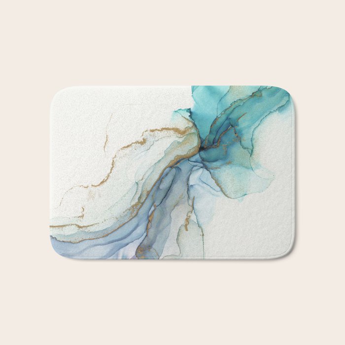 Abstract Jellyfish Alcohol Ink Painting Bath Mat Gallery Image 1