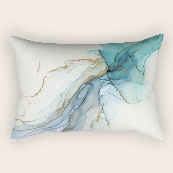 Abstract Jellyfish Alcohol Ink Painting Rectangular Pillow Gallery Image 1